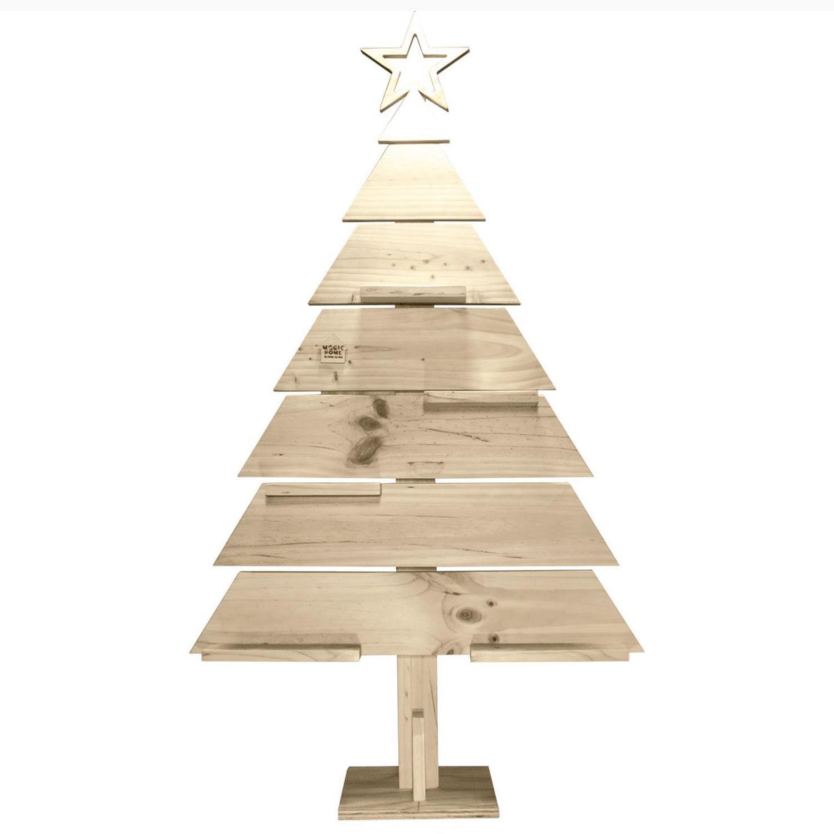 MAGIC HOME - Árbol de Navidad Madera Larix 75x120 cm Tabaco