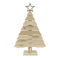 MAGIC HOME - Árbol de Navidad Madera Larix 59x80 cm Tabaco