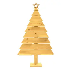 MAGIC HOME - Árbol de Navidad Madera Larix 93x150 cm Nuez
