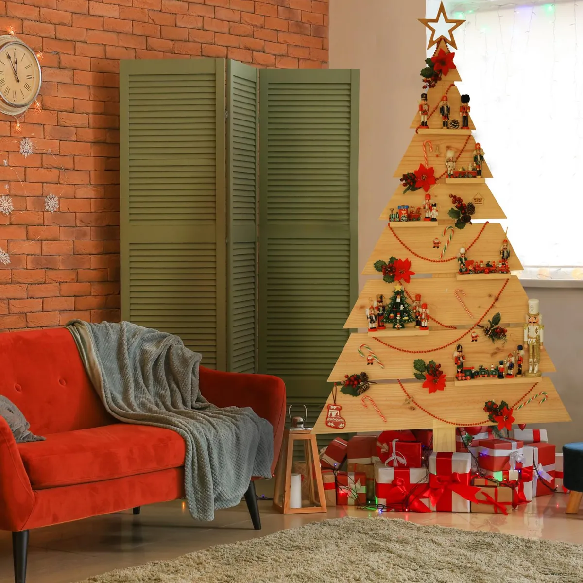MAGIC HOME - Árbol de Navidad Madera Larix 109x180 cm Alerce