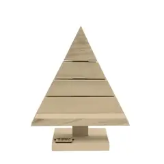 MAGIC HOME - Árbol de Navidad Madera Abies 23.5x30 cm Tabaco