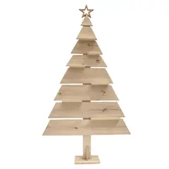 MAGIC HOME - Árbol de Navidad Madera Rheder 106x180 cm Tabaco