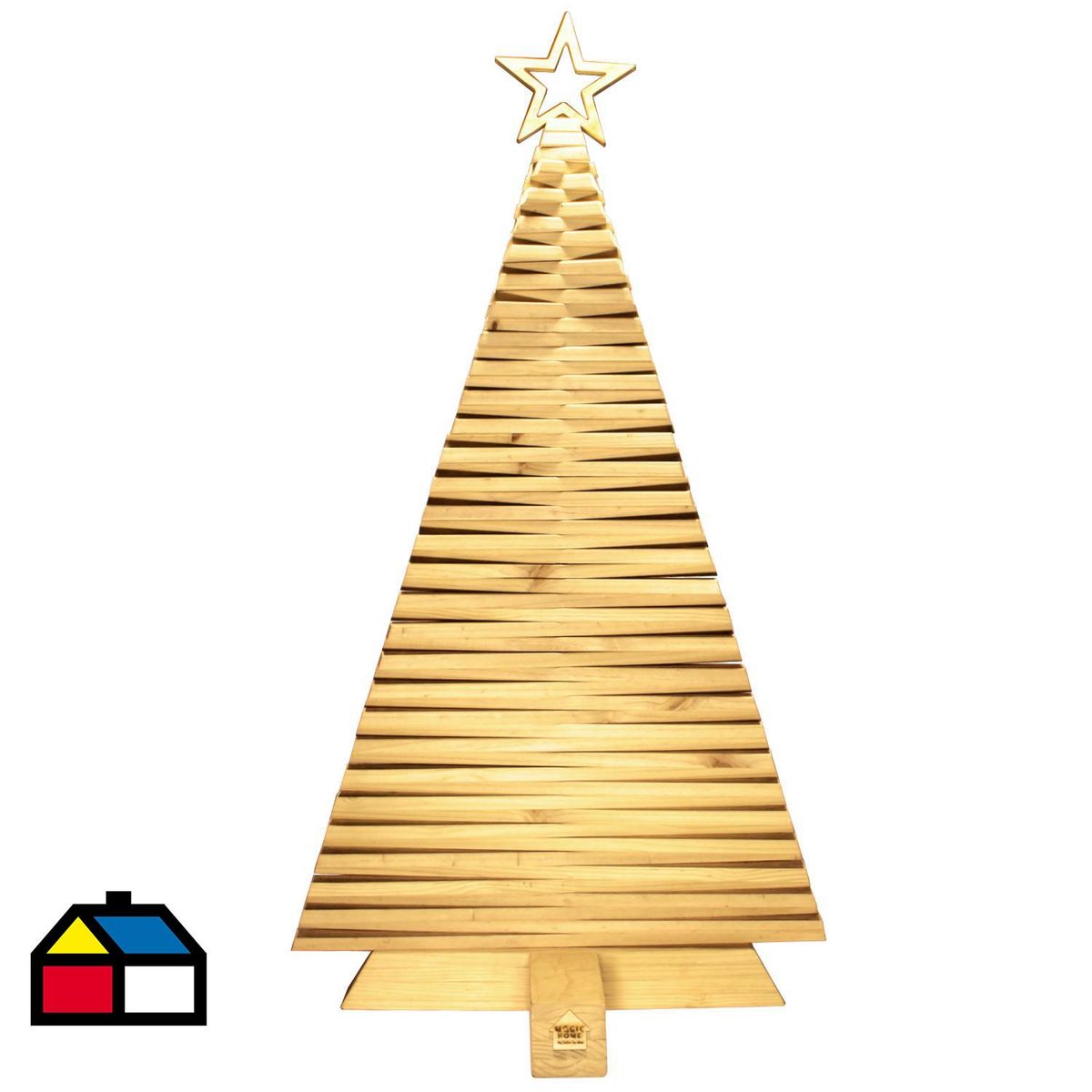 MAGIC HOME - Árbol de Navidad Madera Pinea 72x120 cm Nuez