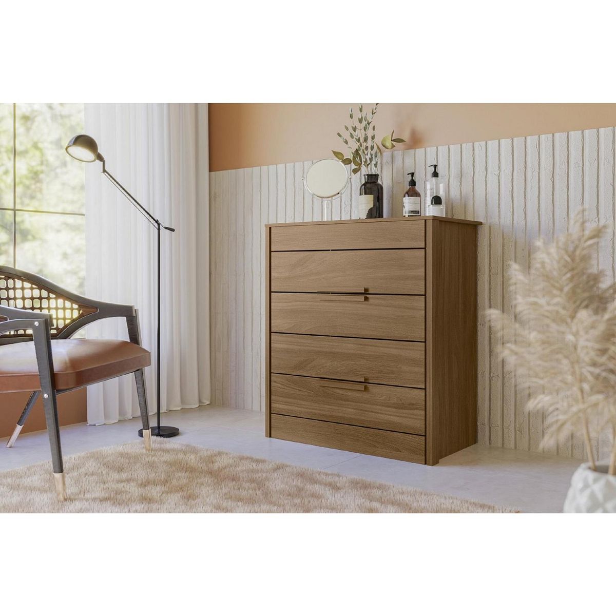 ROCH LTDA - Cómoda 4 Cajón(es) Dhara 86x103x46 cm Natural