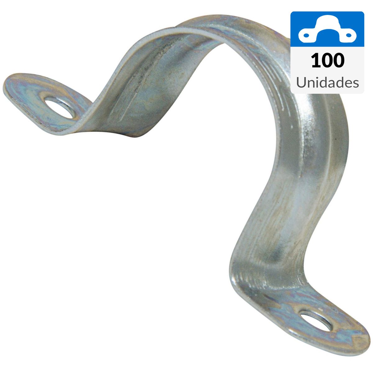 MEC - Set De Abrazaderas Metálicas 16 Mm Para Fijación Tubos 100 Unidades