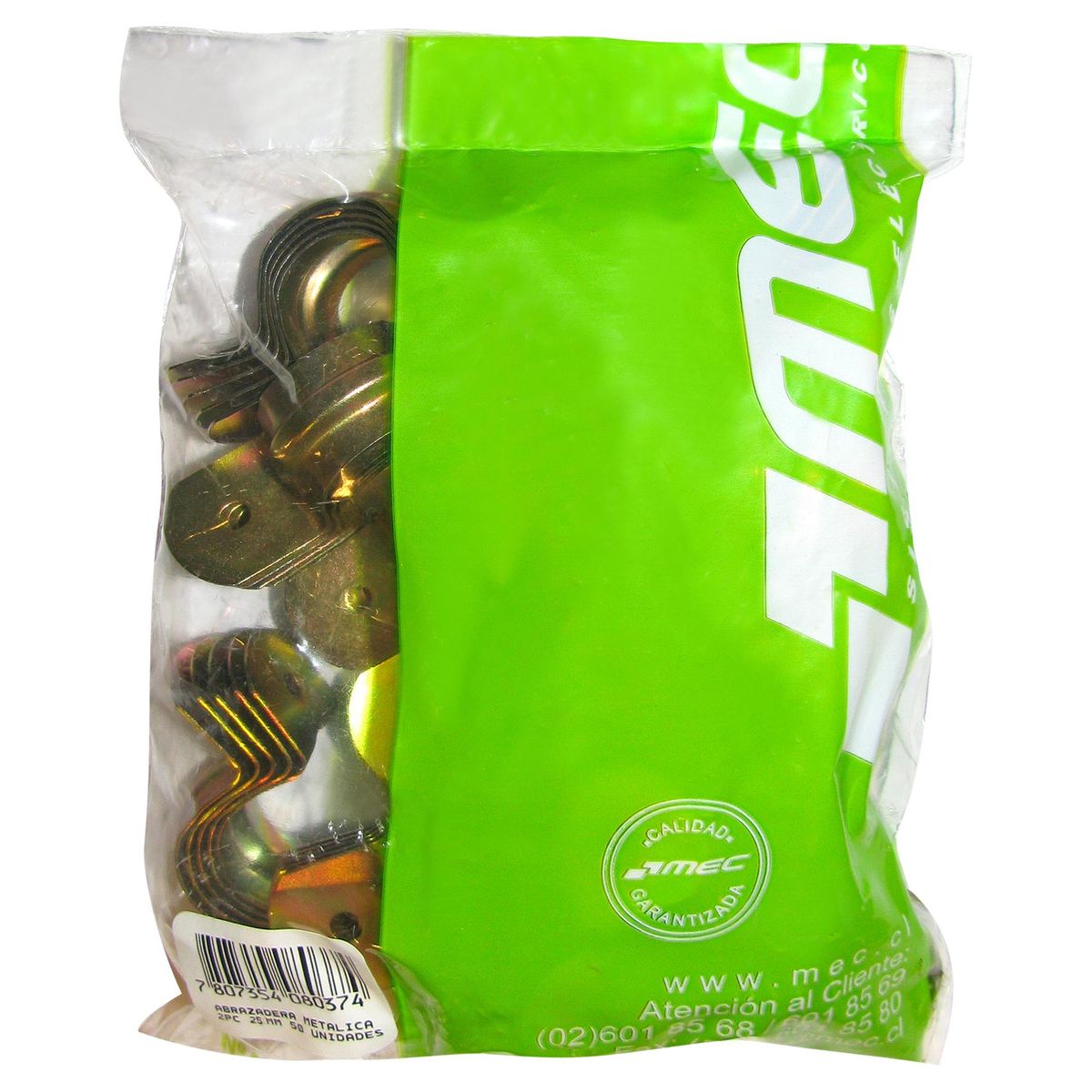 MEC - Set de abrazaderas 25 mm metal 50 unidades