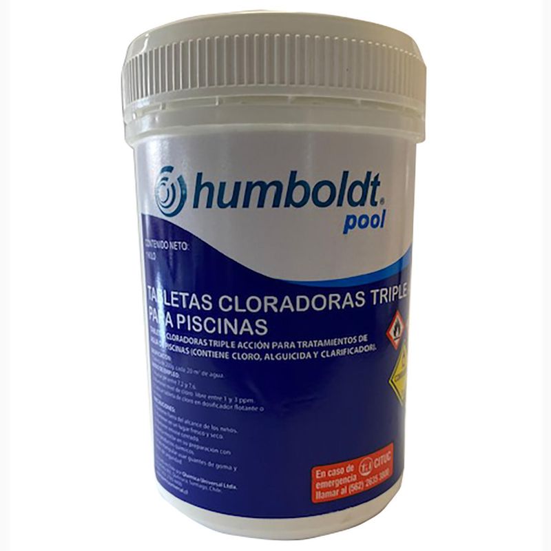 HUMBOLDT - Cloro Humboldt Tableta 1 kg Frasco (plástico/vidrio)