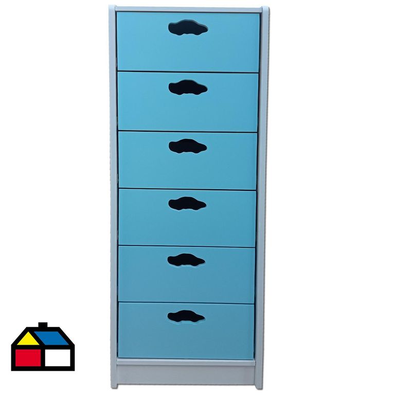 Cajonera 6 Cajón(es) Celeste Auto 40x135x40 cm Celeste