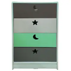 MUEBLES KIDS - Cajonera 4 Cajón 60x95x40 cm Verde Gris