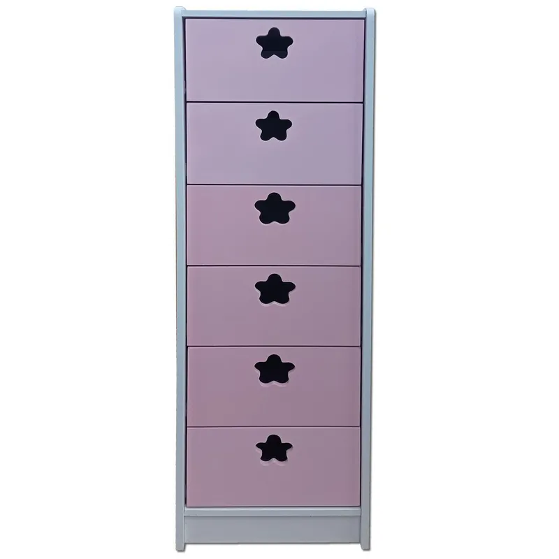 MUEBLES KIDS - Cajonera 6 Cajón(es) Slim 40x135x40 cm Rosado