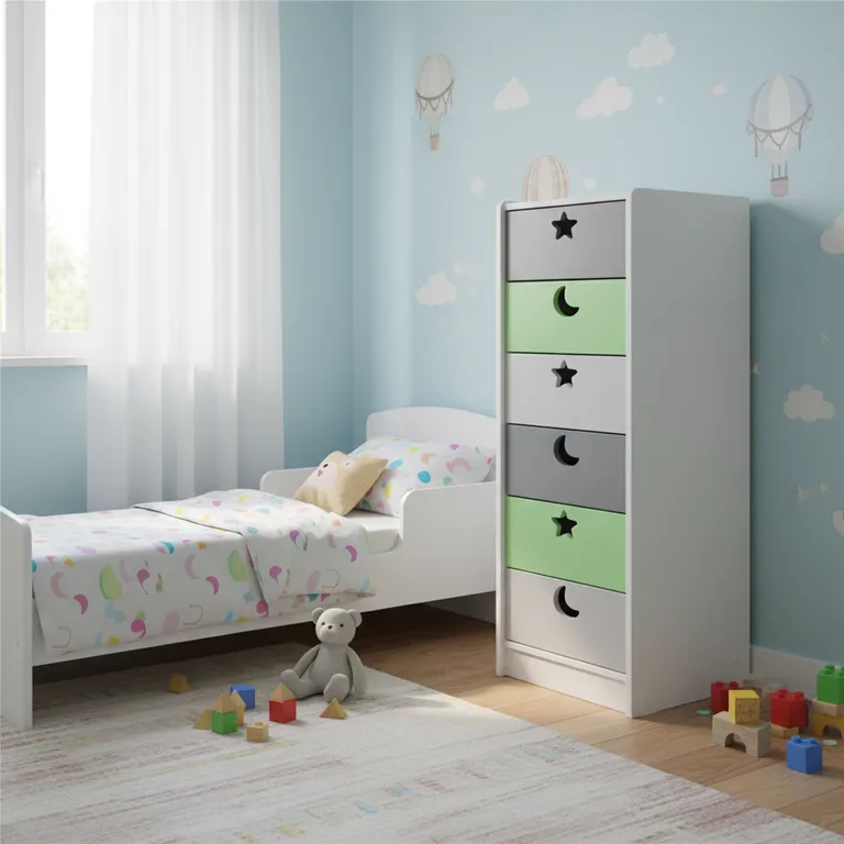 Cajonera 6 Cajón(es) Slim 40x135x40 cm Verde Gris