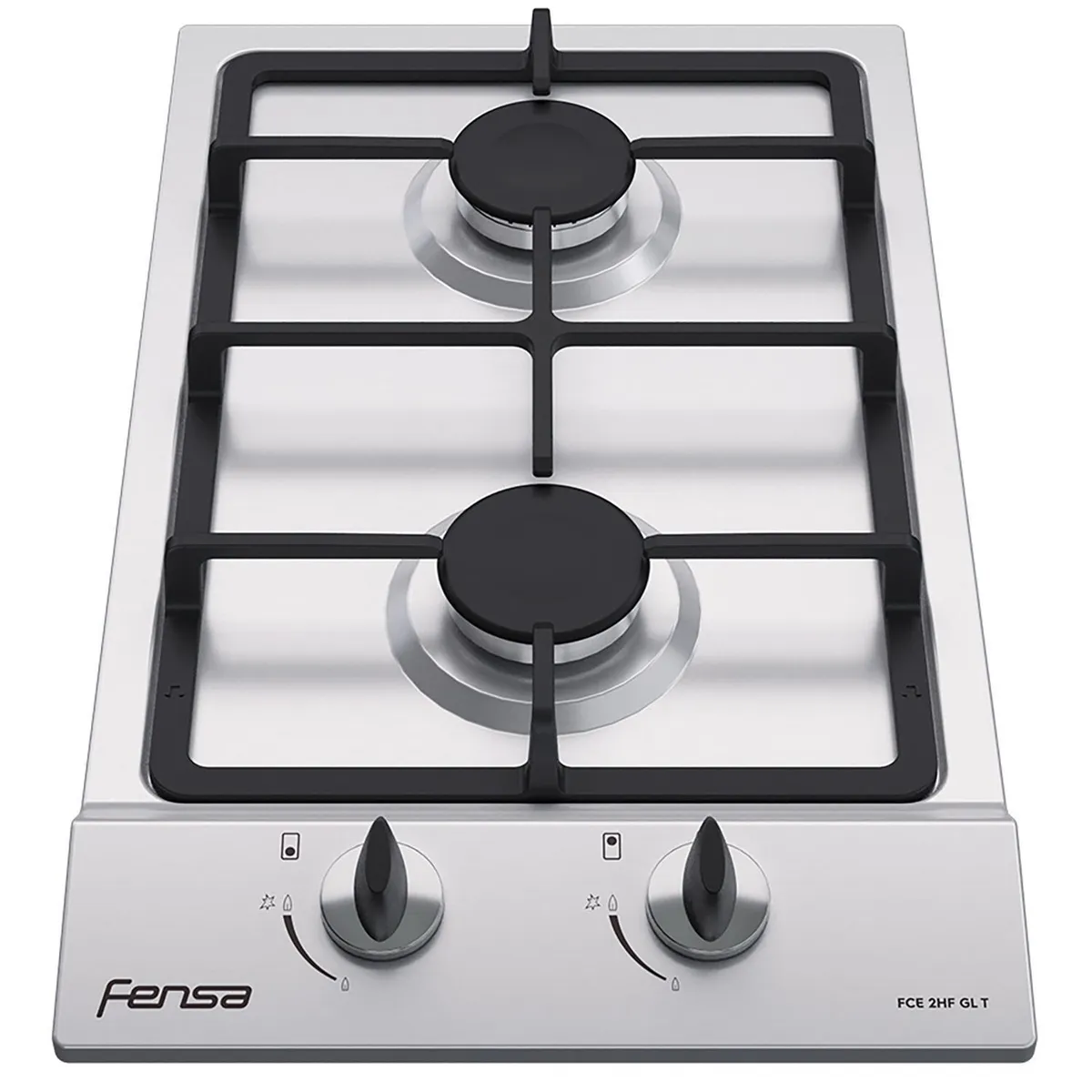 FENSA - Encimera Gas Licuado 2 Platos Inox FCE 2HF T