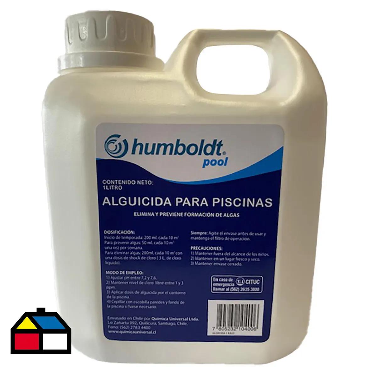 HUMBOLDT - Alguicida para Piscina Líquido 1000 ml Bidón