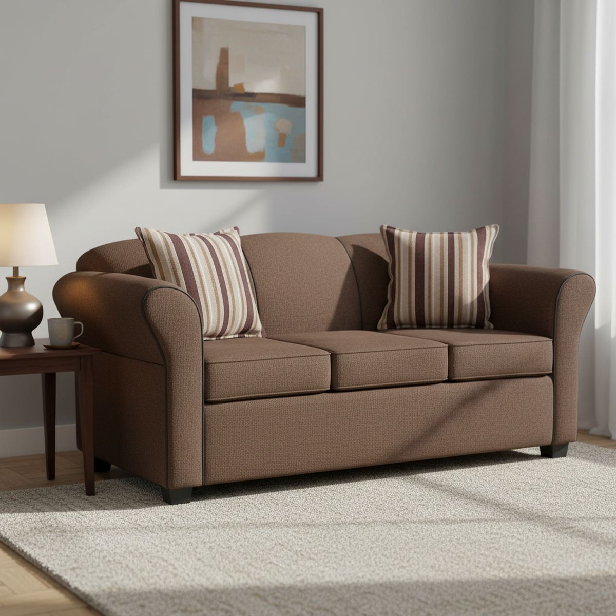 INTERMUEBLES - Sofá 3 cuerpos Ducal 165x82x79 cm Chocolate