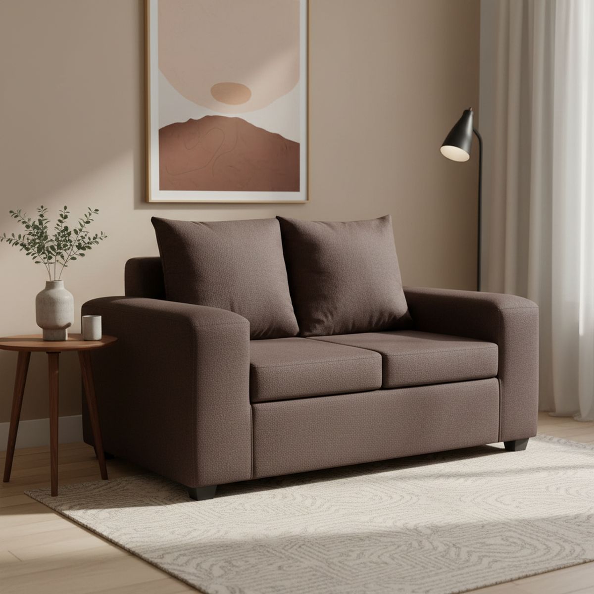 INTERMUEBLES - Sofá 2 cuerpos Kahlo 167x86x80 cm Chocolate