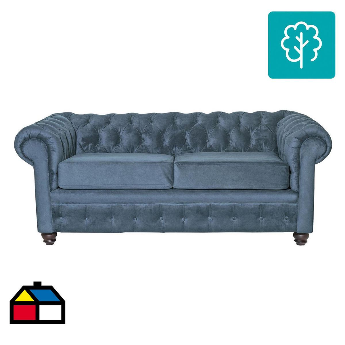 INTERMUEBLES - Sofá 3 cuerpos Manchester 200x80x95 cm Petroleo