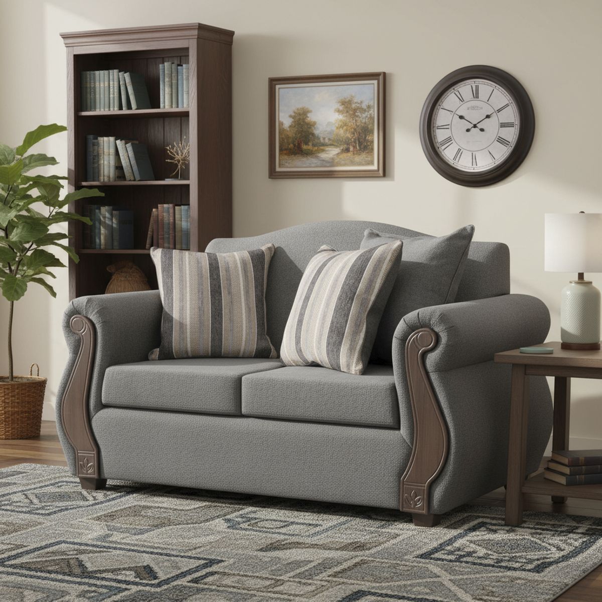 INTERMUEBLES - Sofá 2 cuerpos New Bugambilia 150x93x83 cm Gris