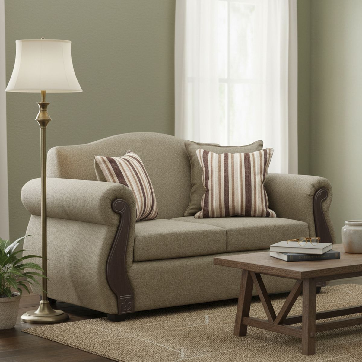 INTERMUEBLES - Sofá 2 cuerpos New Bugambilia 150x93x83 cm Café