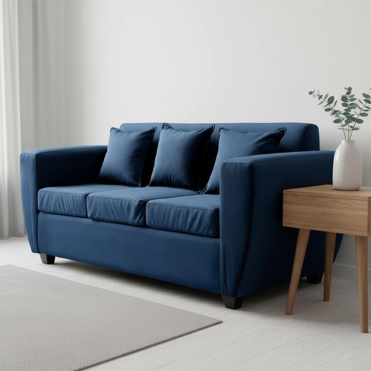 INTERMUEBLES - Sofá 3 cuerpos Chicago 180x85x75 cm Azul