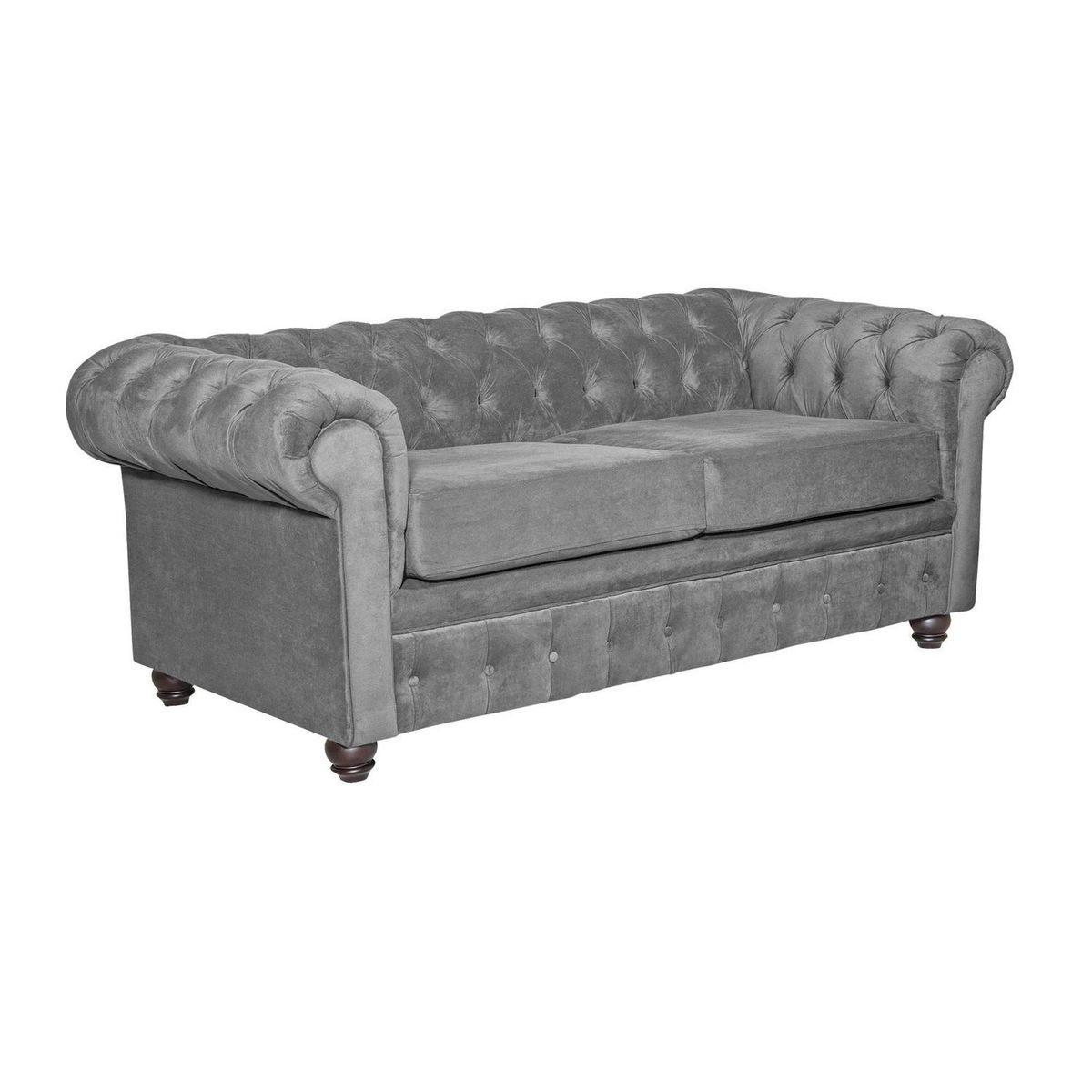 INTERMUEBLES - Sofá 3 cuerpos Manchester 200x80x95 cm Gris