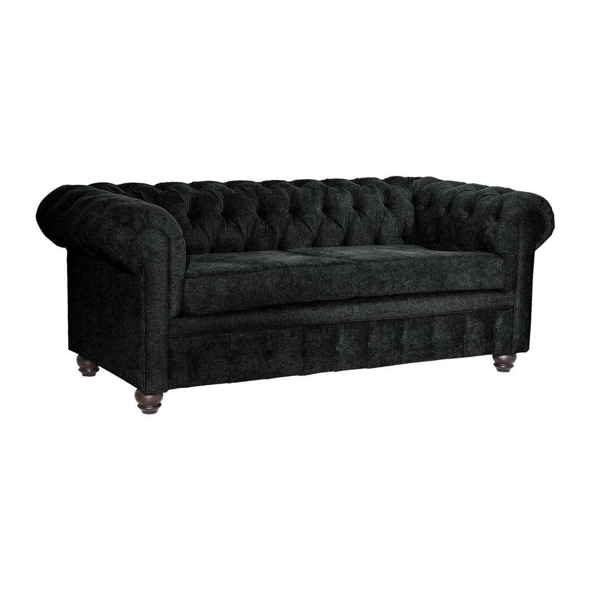 INTERMUEBLES - Sofá 3 cuerpos Manchester 200x80x95 cm Negro