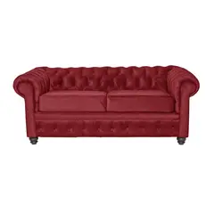 INTERMUEBLES - Sofá 3 cuerpos Manchester 200x80x95 cm Burdeo