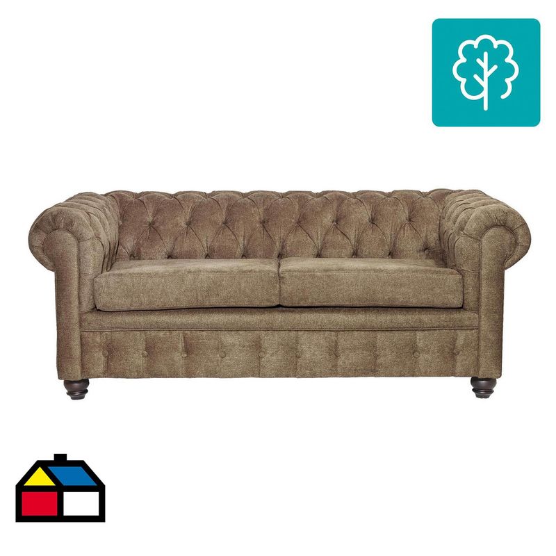 INNOVAMUEBLES - Sofá 3 cuerpos Manchester 200x80x95 cm Café Claro
