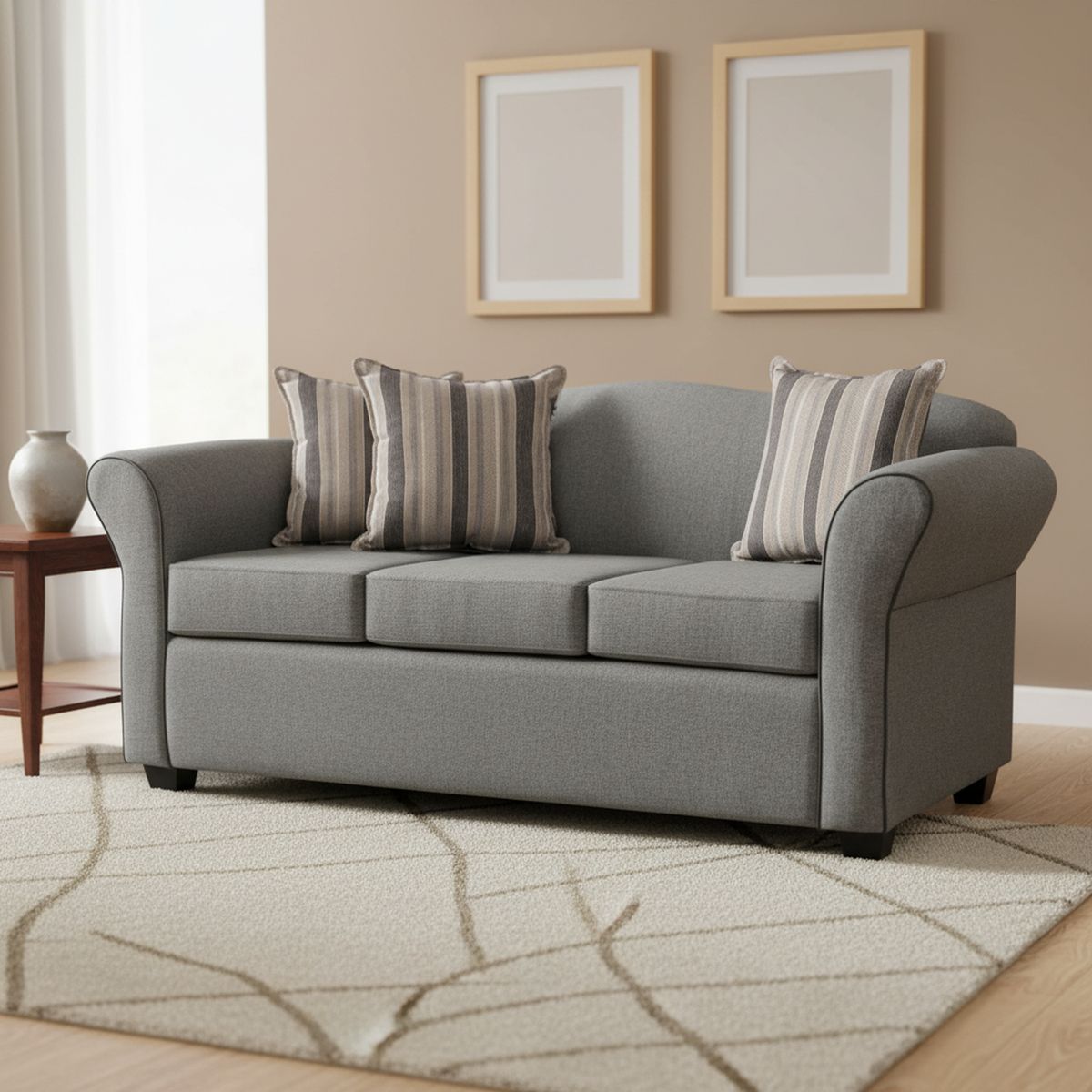 INTERMUEBLES - Sofá 3 cuerpos Ducal 165x82x79 cm Gris Claro