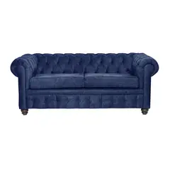 INTERMUEBLES - Sofá 3 cuerpos Manchester 200x80x95 cm Azul