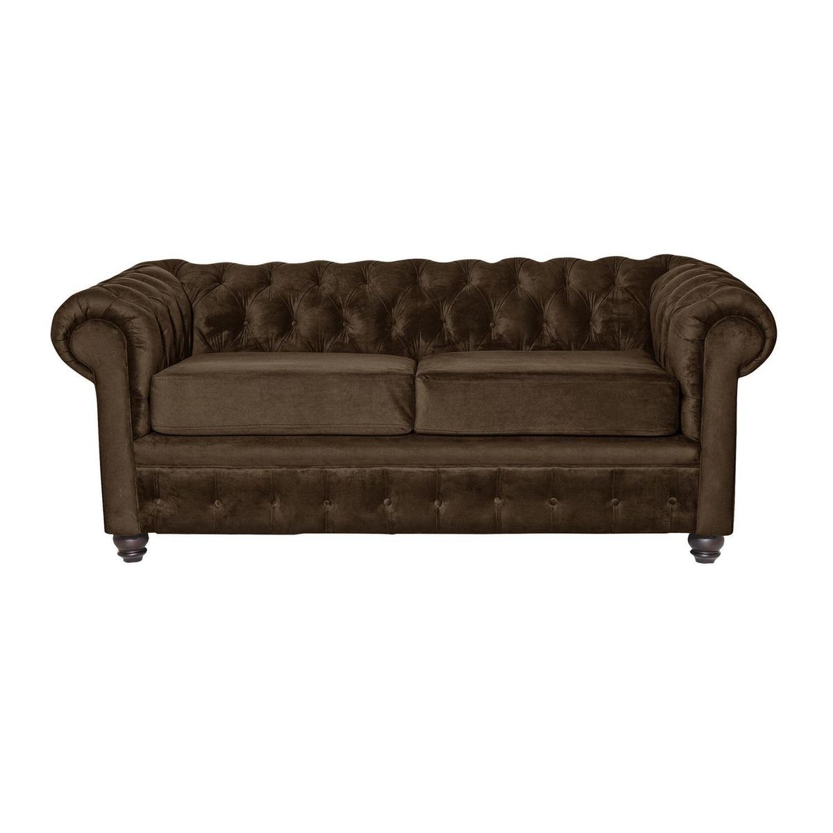 INTERMUEBLES - Sofá 3 cuerpos Manchester 200x80x95 cm Chocolate