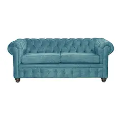 INTERMUEBLES - Sofá 3 cuerpos Manchester 200x80x95 cm Azul