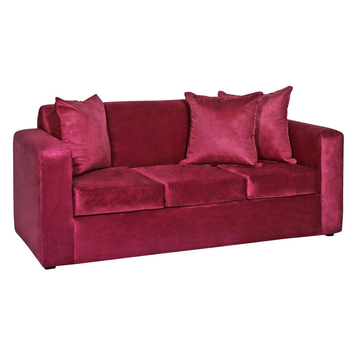 INTERMUEBLES - Sofá 3 cuerpos Marco 186x87x80 cm Burdeo