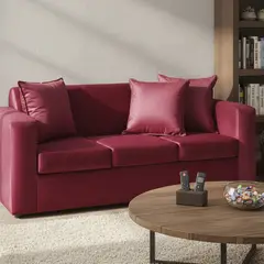 INTERMUEBLES - Sofá 3 cuerpos Marco 186x87x80 cm Rojo