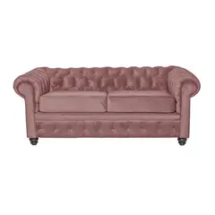 INTERMUEBLES - Sofá 3 cuerpos Manchester 200x80x95 cm Rosado