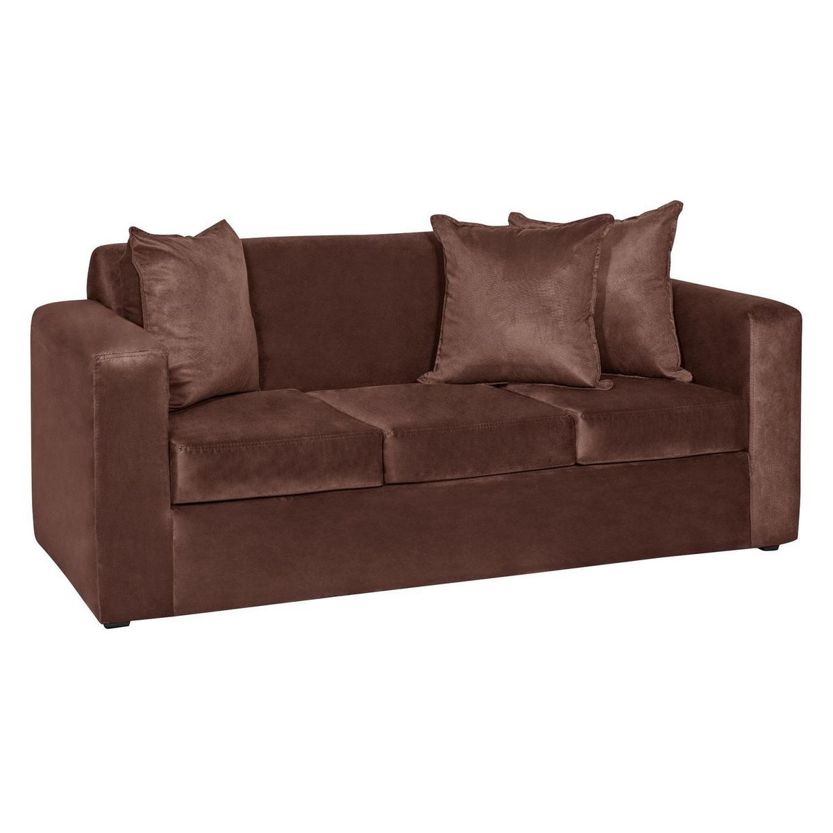 INTERMUEBLES - Sofá 3 cuerpos Marco 186x87x80 cm Chocolate