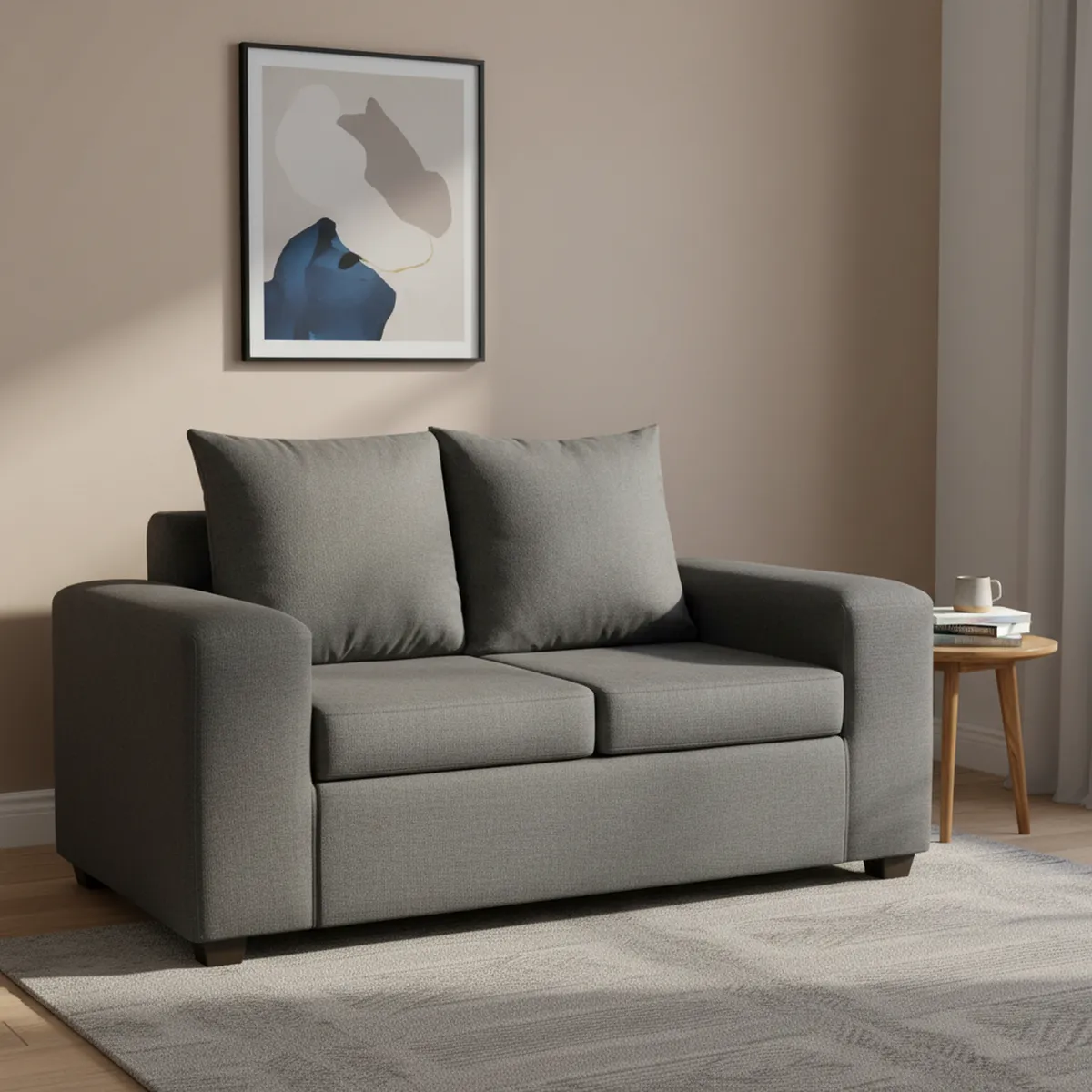 INTERMUEBLES - Sofá 2 cuerpos Kahlo 167x86x80 cm Gris Oscuro