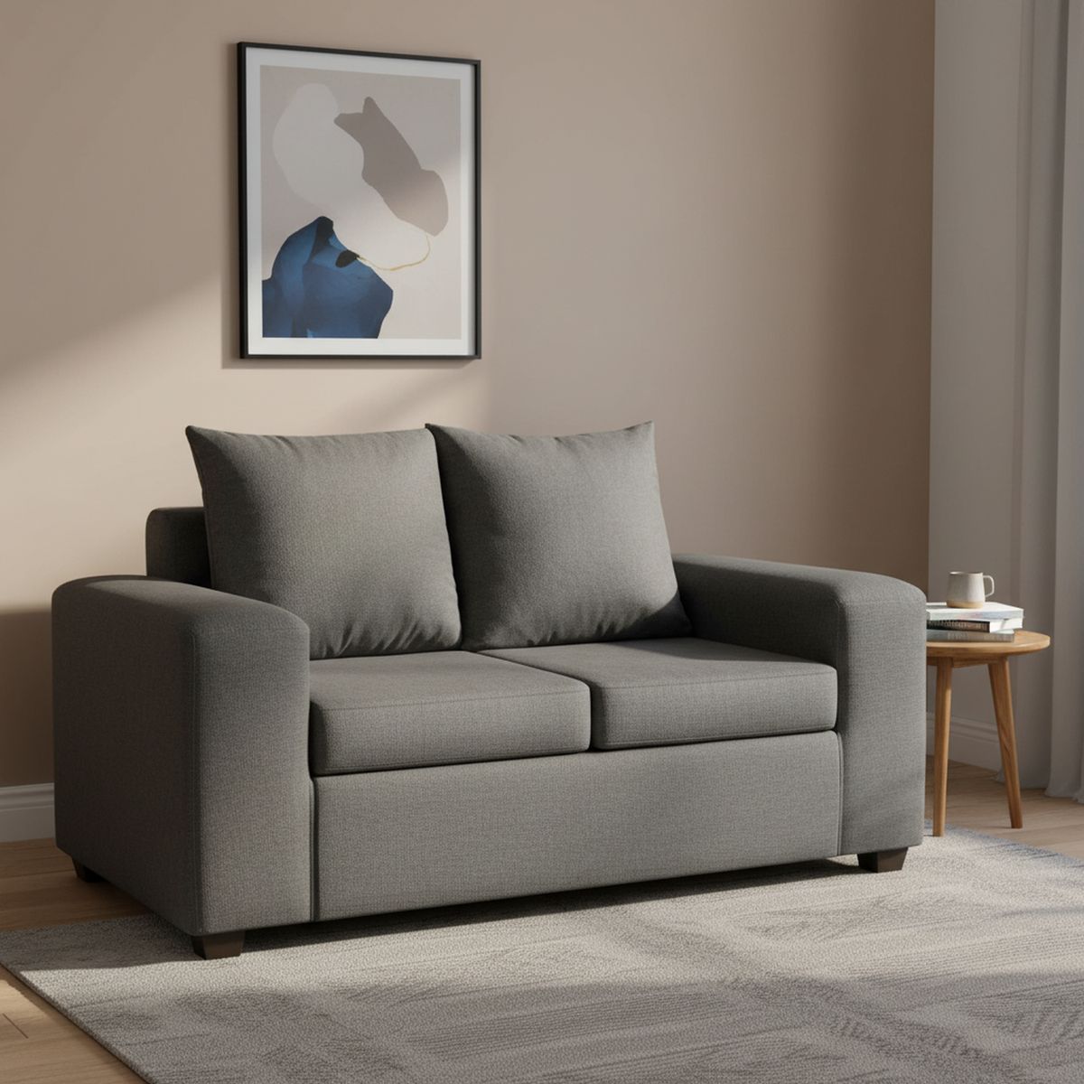 INTERMUEBLES - Sofá 2 cuerpos Kahlo 167x86x80 cm Gris Oscuro