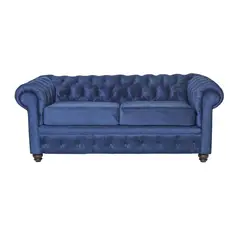 INTERMUEBLES - Sofá 3 cuerpos Manchester 200x80x95 cm Azul