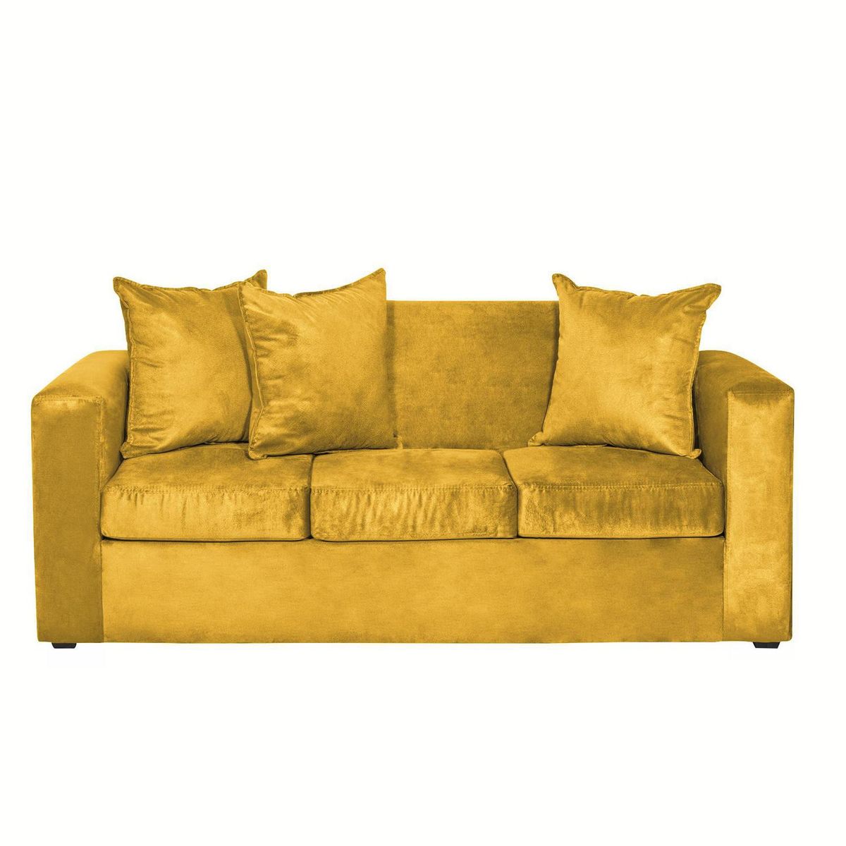 INTERMUEBLES - Sofá 3 cuerpos Marco 186x87x80 cm Mostaza