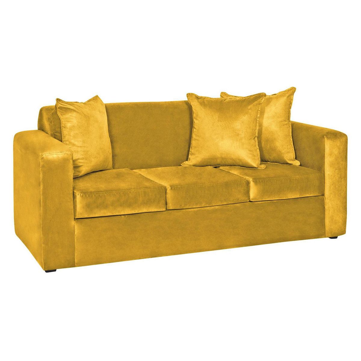 INTERMUEBLES - Sofá 3 cuerpos Marco 186x87x80 cm Mostaza