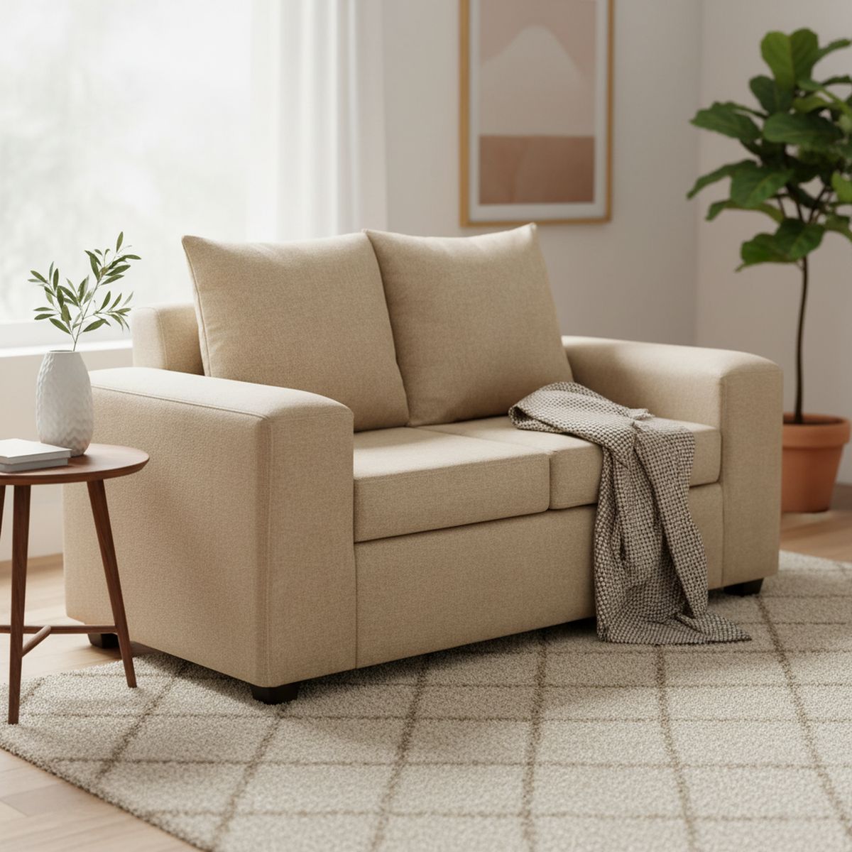 Sofá 2 cuerpos Kahlo 167x86x80 cm Beige, marca INTERMUEBLES - Foto Principal