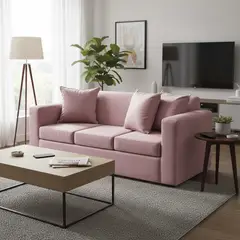 INTERMUEBLES - Sofá 3 cuerpos Marco 186x87x80 cm Rosado