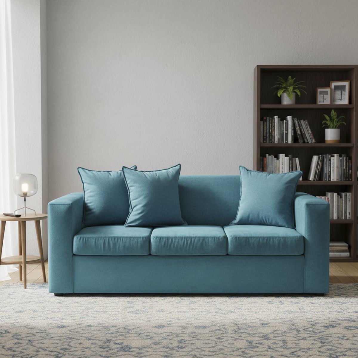 INTERMUEBLES - Sofá 3 cuerpos Marco 186x87x80 cm Azul