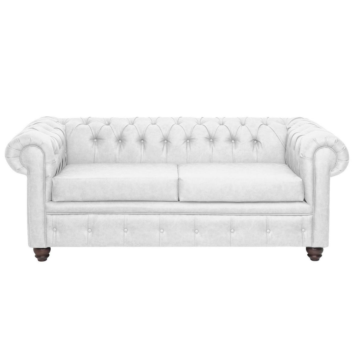 INTERMUEBLES - Sofá 3 cuerpos Manchester 200x80x95 cm Blanco