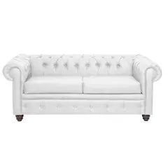INTERMUEBLES - Sofá 3 cuerpos Manchester 200x80x95 cm Blanco