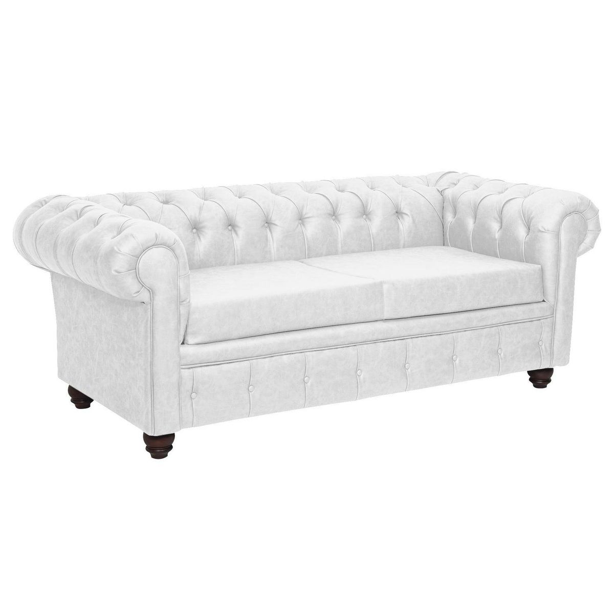 INTERMUEBLES - Sofá 3 cuerpos Manchester 200x80x95 cm Blanco