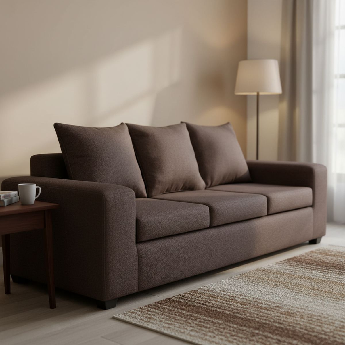 INTERMUEBLES - Sofá 3 cuerpos Kahlo 225x86x80 cm Chocolate