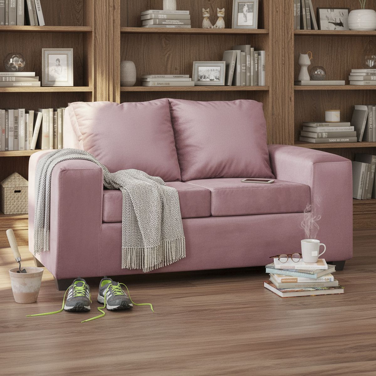 INTERMUEBLES - Sofá 2 cuerpos Kahlo 167x86x80 cm Rosado