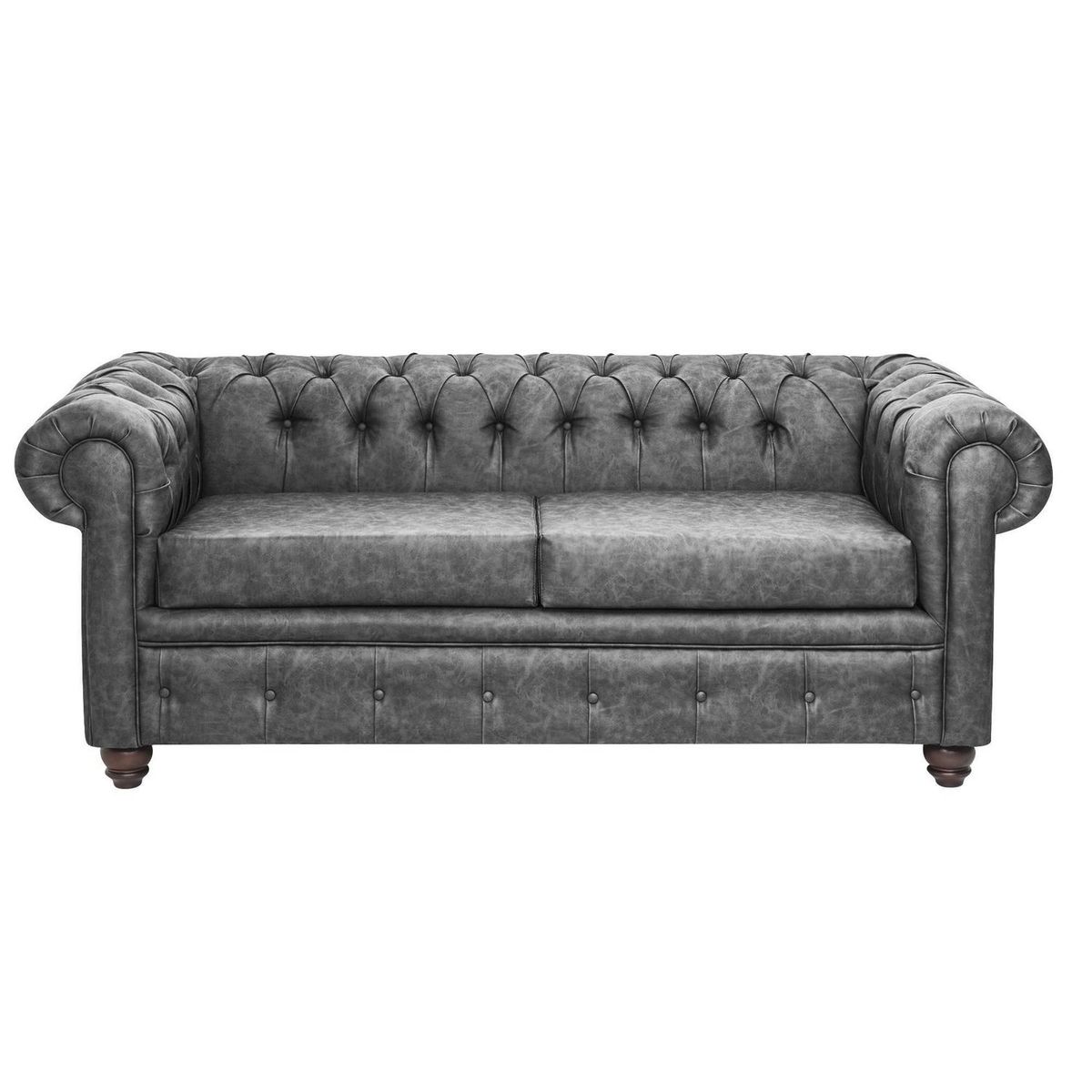 INTERMUEBLES - Sofá 3 cuerpos Manchester 200x80x95 cm Gris