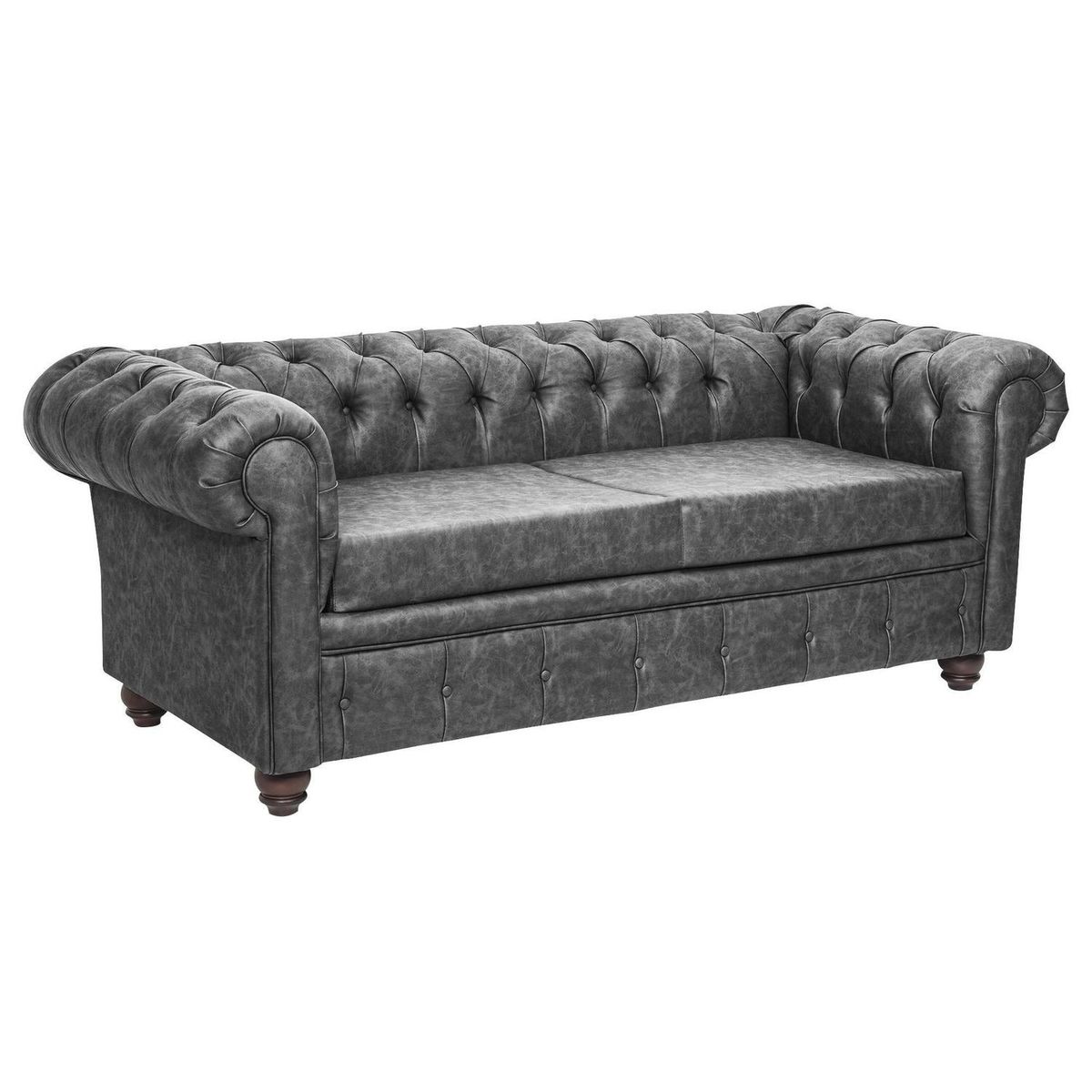 INTERMUEBLES - Sofá 3 cuerpos Manchester 200x80x95 cm Gris